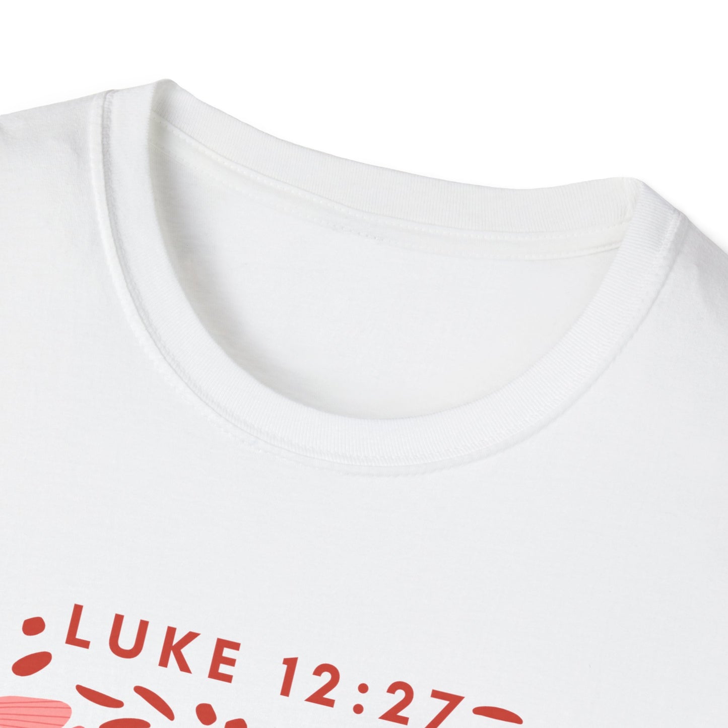 Wildflowers Unisex Softstyle T-Shirt with Luke 12:27 Quote