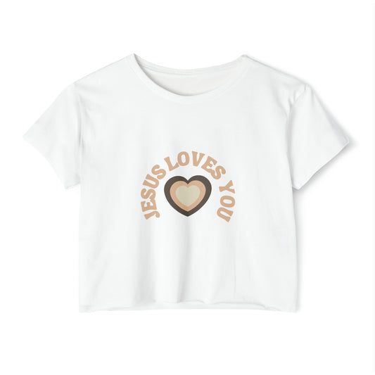 Jesus Loves You  Crop Top
