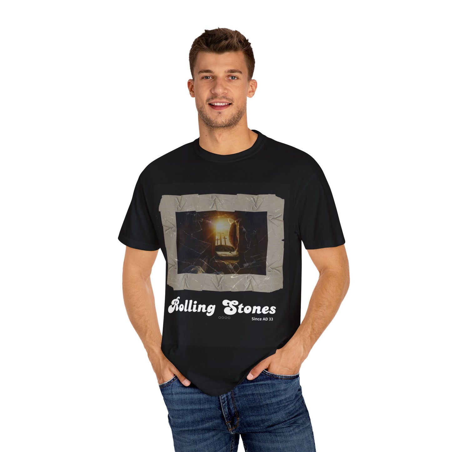 Christian Tshirt - Unisex Jesus has been Rolling Stones since 33AD