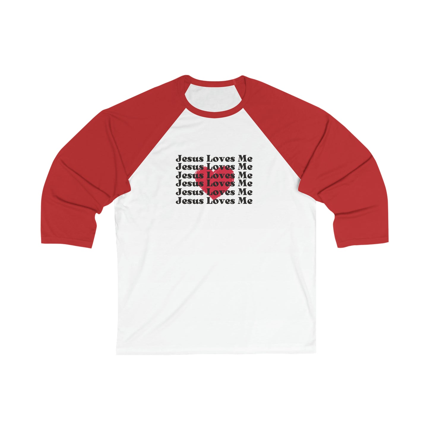 Jesus Loves Me 3\4 Sleeve Baseball Tee