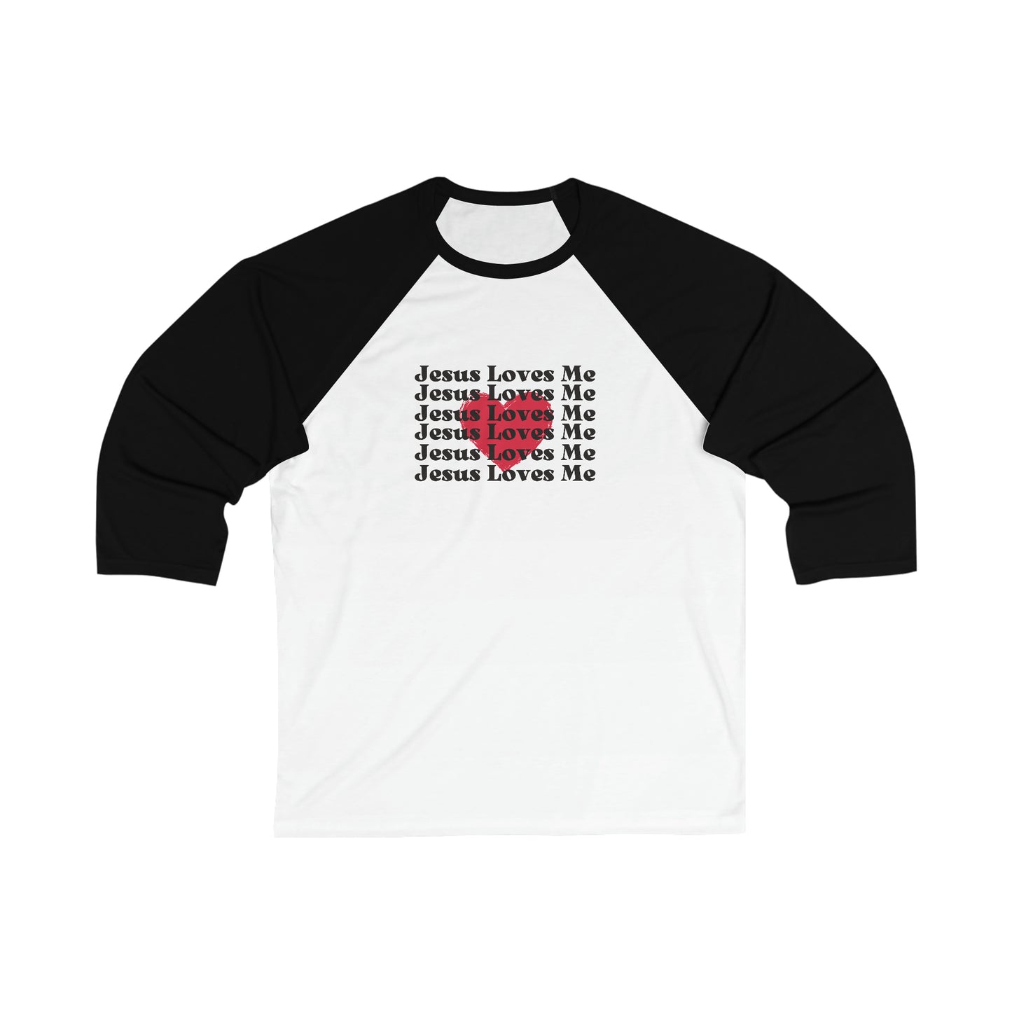 Jesus Loves Me 3\4 Sleeve Baseball Tee