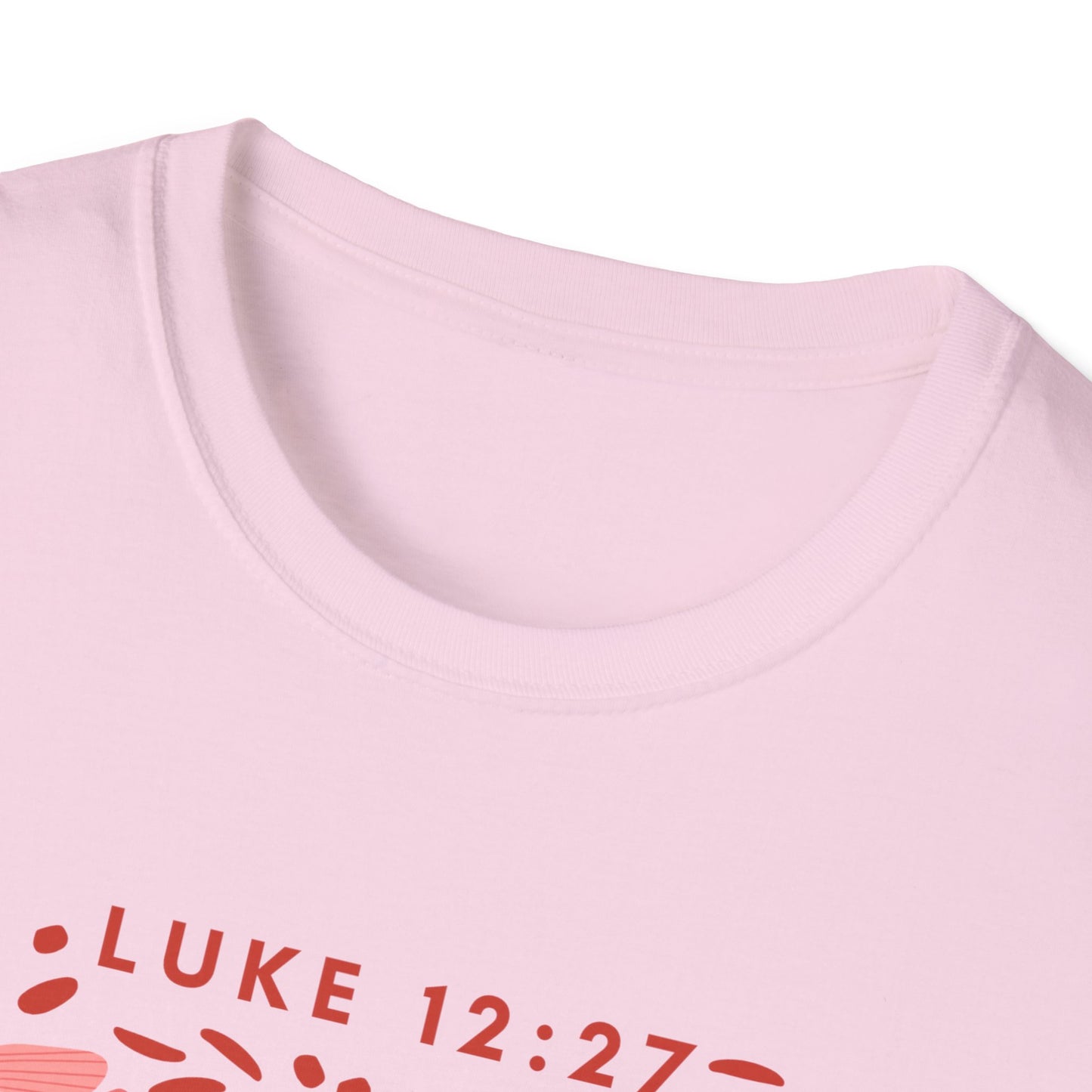 Wildflowers Unisex Softstyle T-Shirt with Luke 12:27 Quote